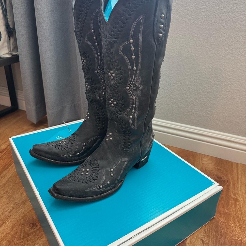 Lane COSSETTE Boots- Distressed Black size 10 - Picture 2 of 11